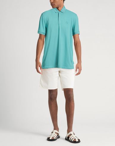 Man Polo shirt Turquoise Size XXL Cotton, Elastane, Polyester