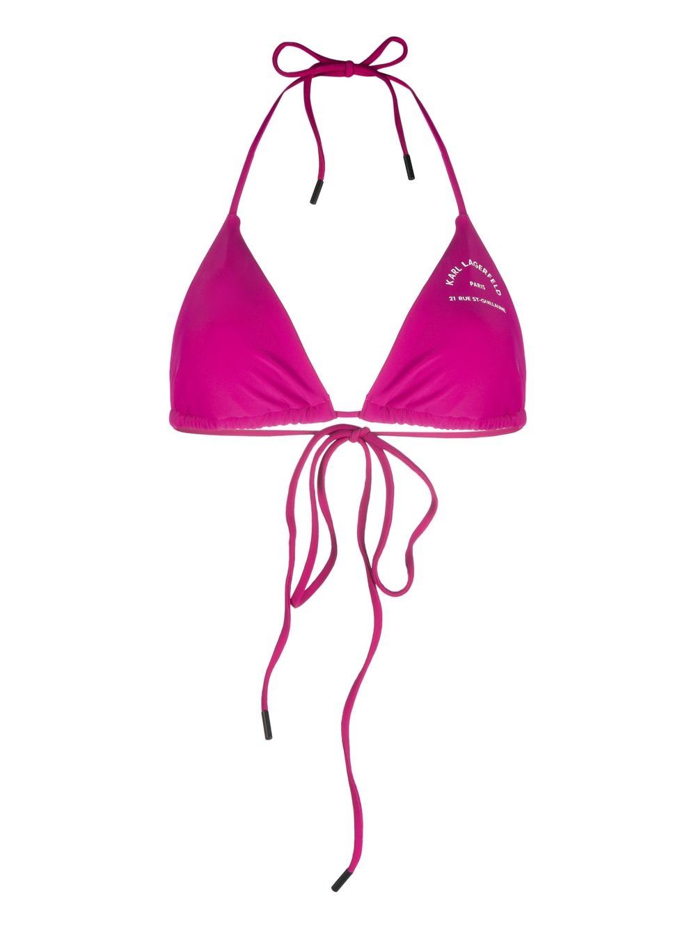 Logo-print triangle bikini top - Purple
