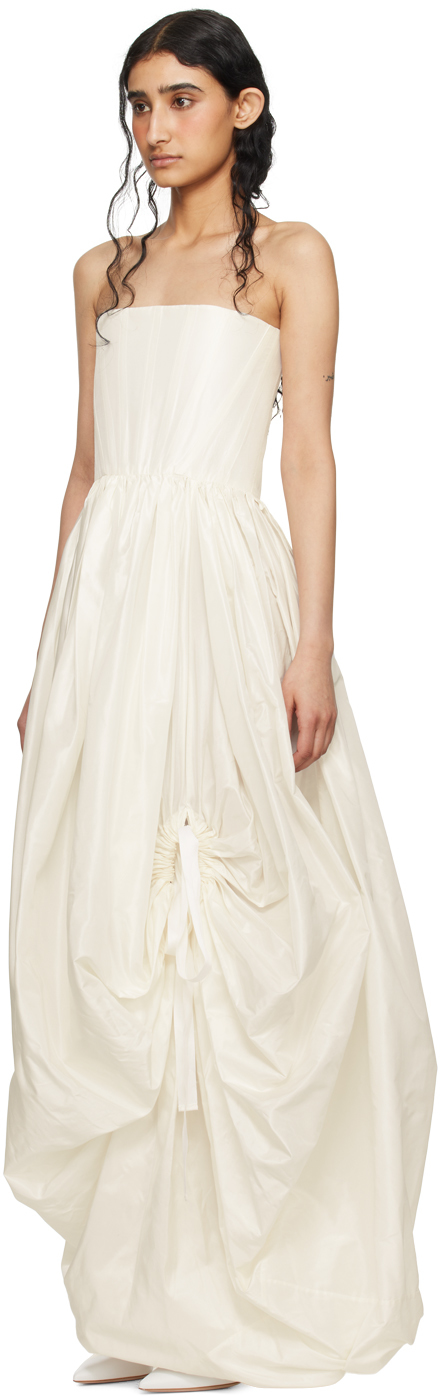Wed SSENSE Exclusive Off-White Gathered Maxi Dress