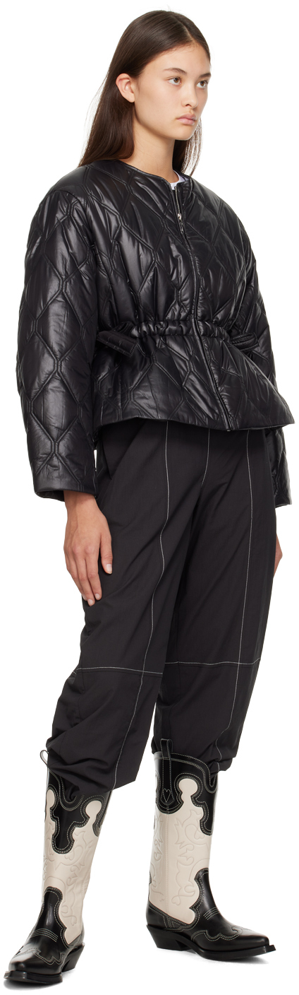 Black quilted jacket