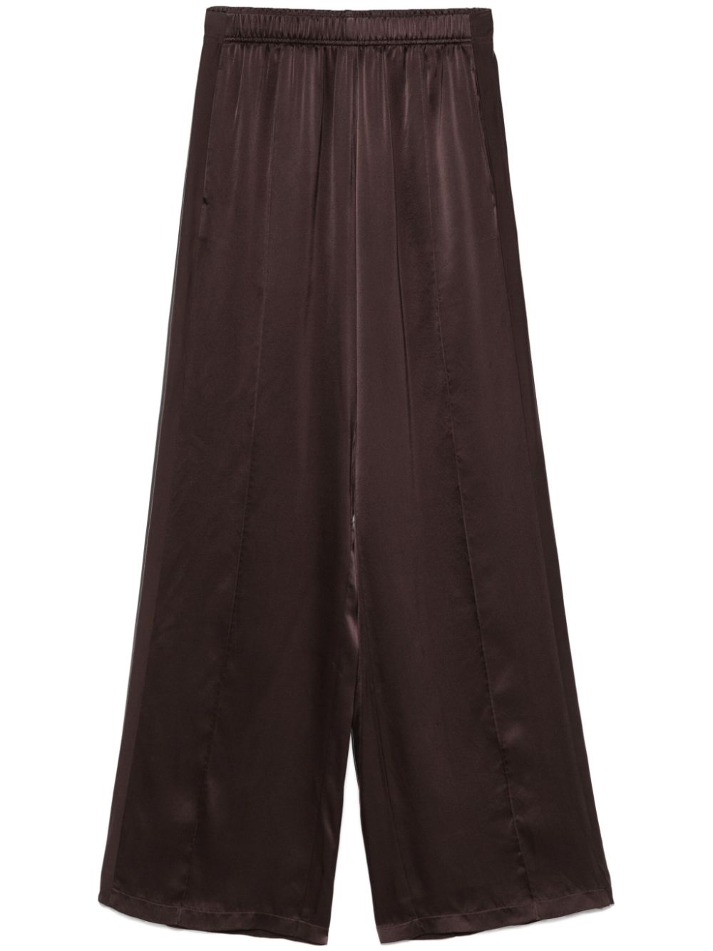 Satin straight-leg trousers - Brown