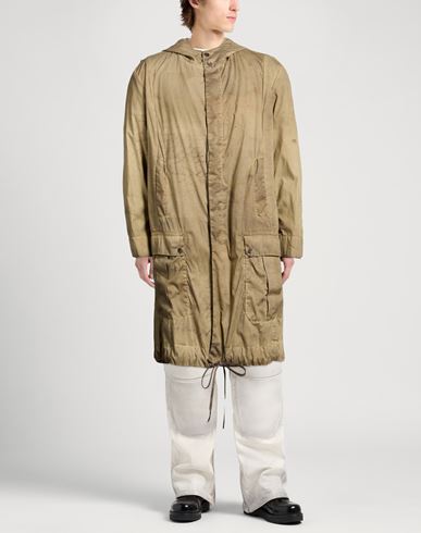 Man Overcoat & Trench Coat Khaki Size 38 Cotton, Elastane