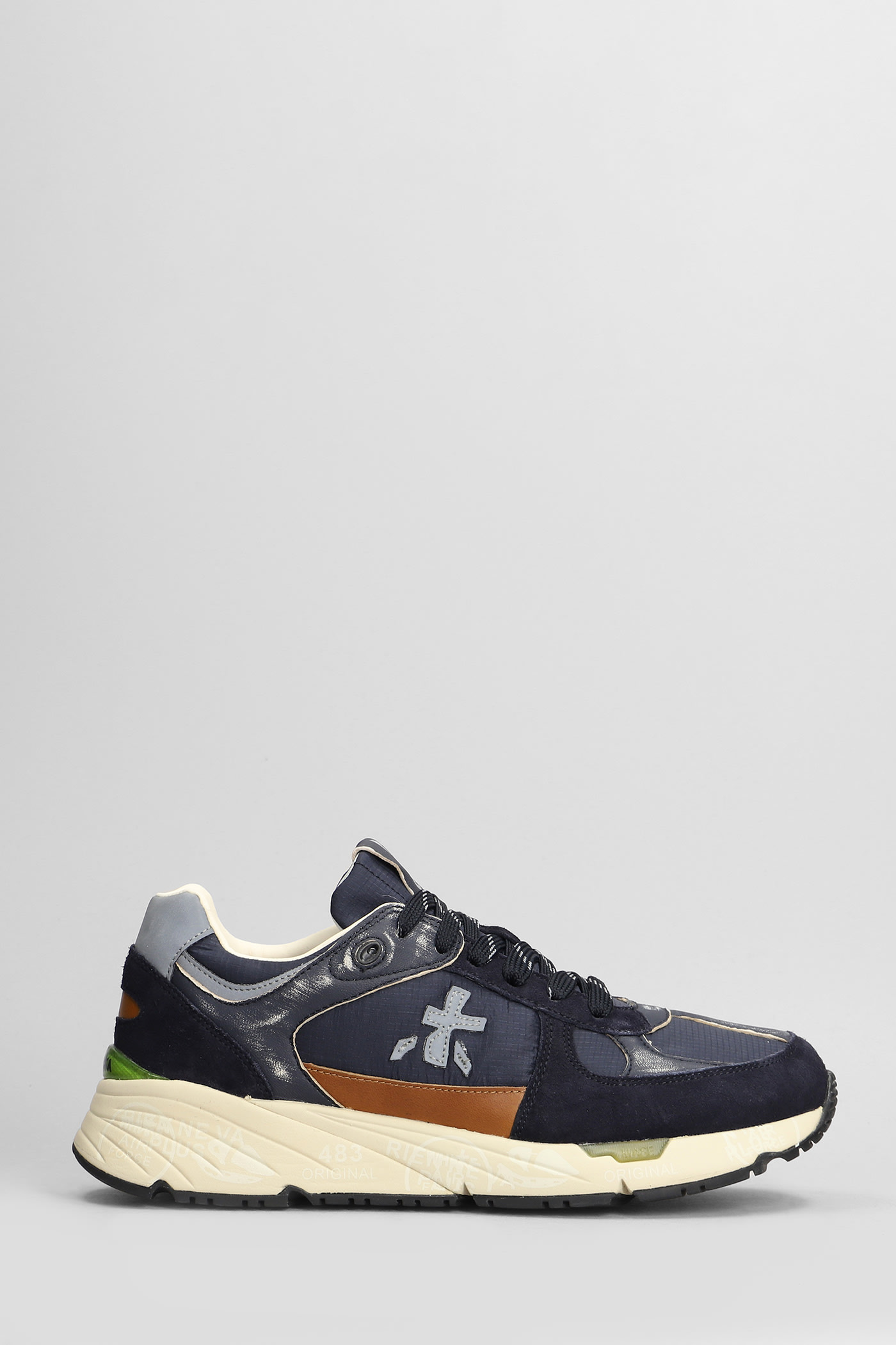 Mase Sneakers In Blue Suede And Fabric