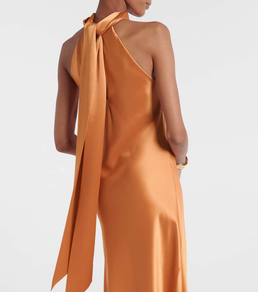 Sienna halterneck satin midi dress