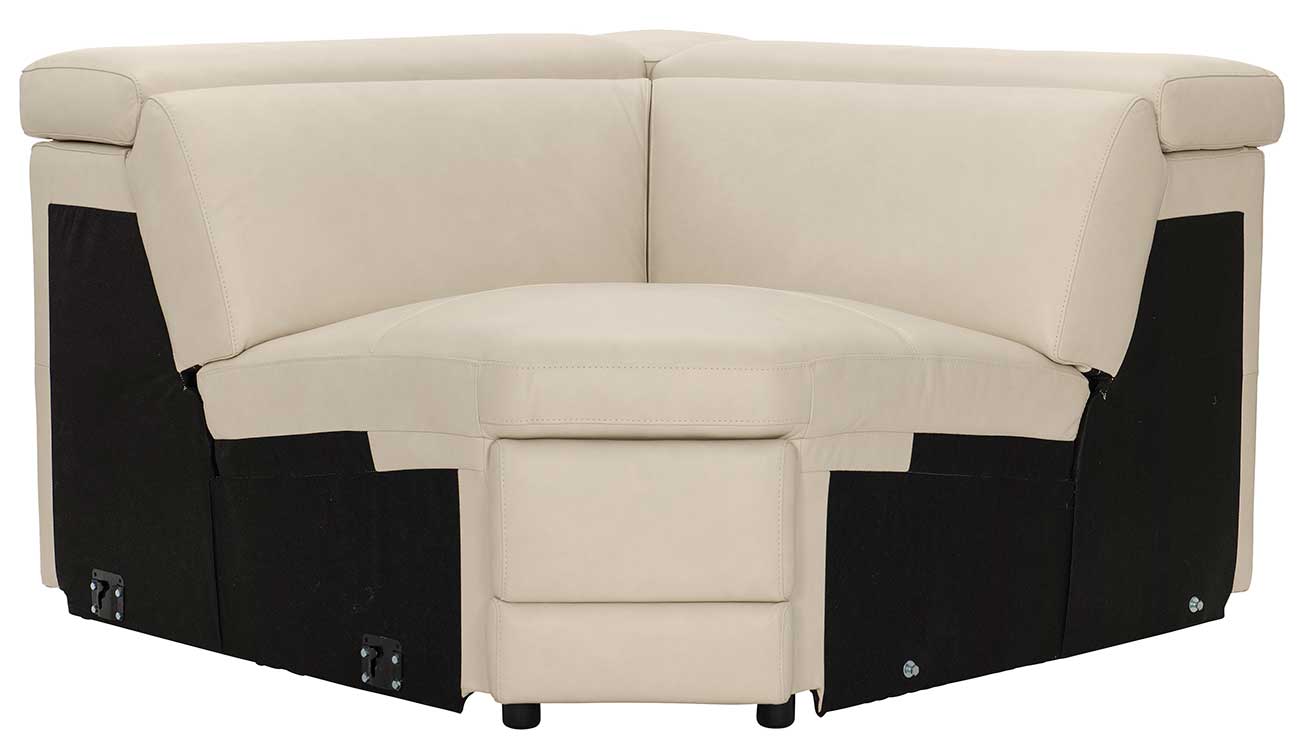 Wedge Lioni in Cream Leather Finish