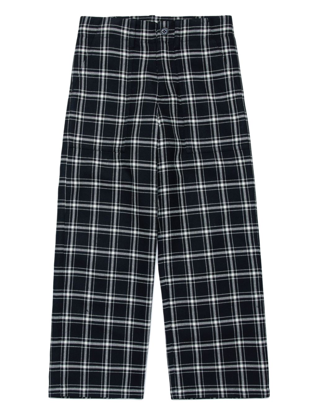 Checked straight-leg trousers - Black