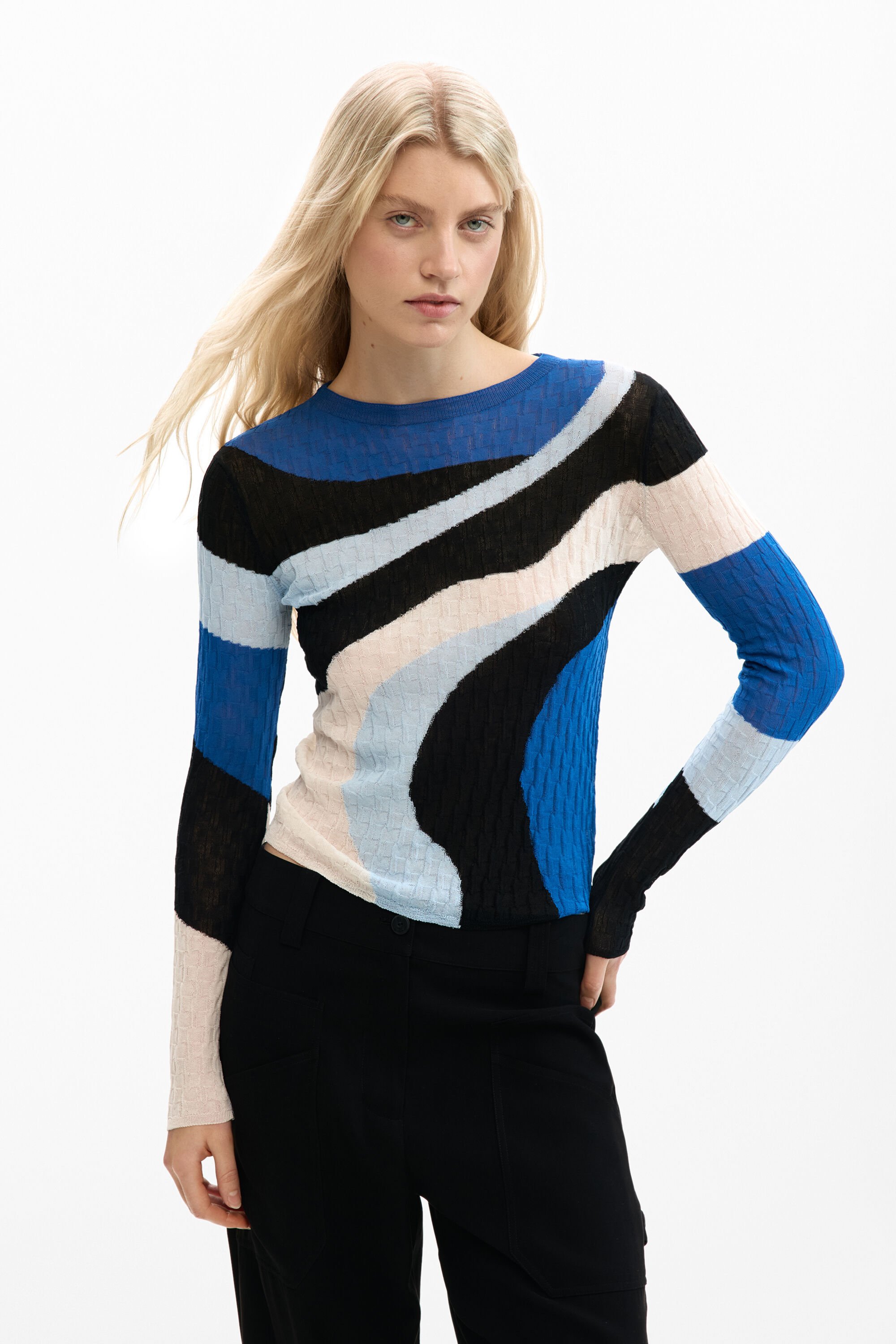Blue knit sweater