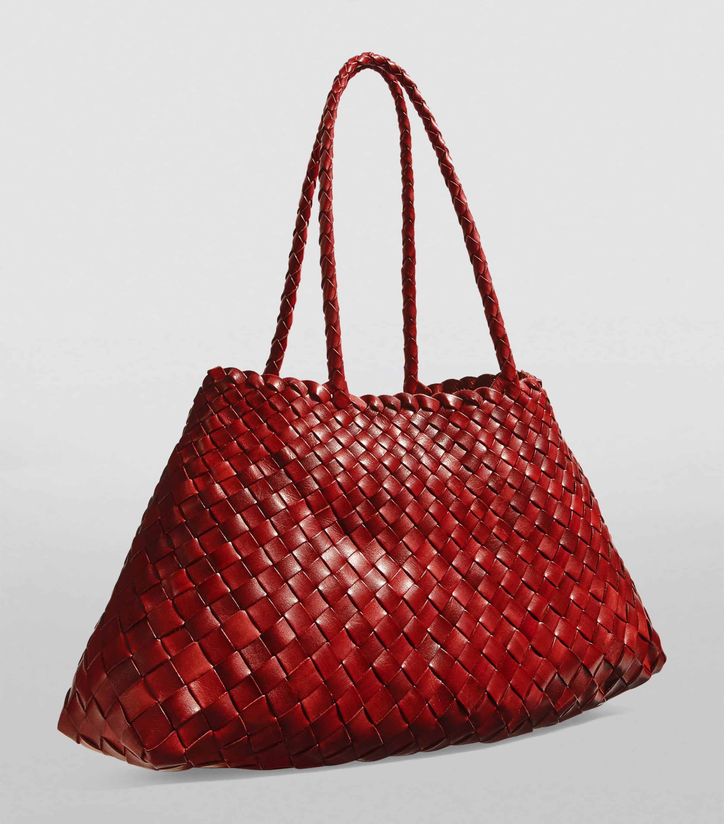 Dragon Diffusion Large Leather Woven Santa Croce Tote Bag