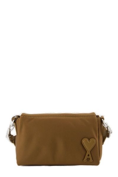 AMI Paris Logo Patch Box Marcel Shoulder Bag