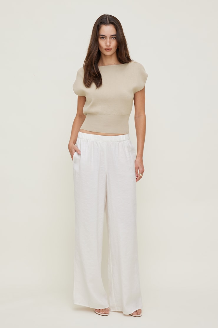 Priya Wide Leg Pants - White - Women Clothing