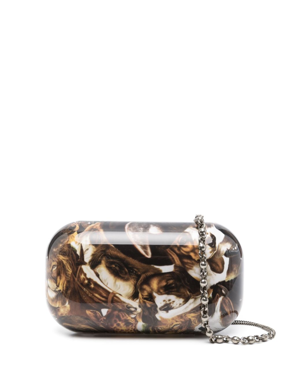 Animal-print clutch - Brown