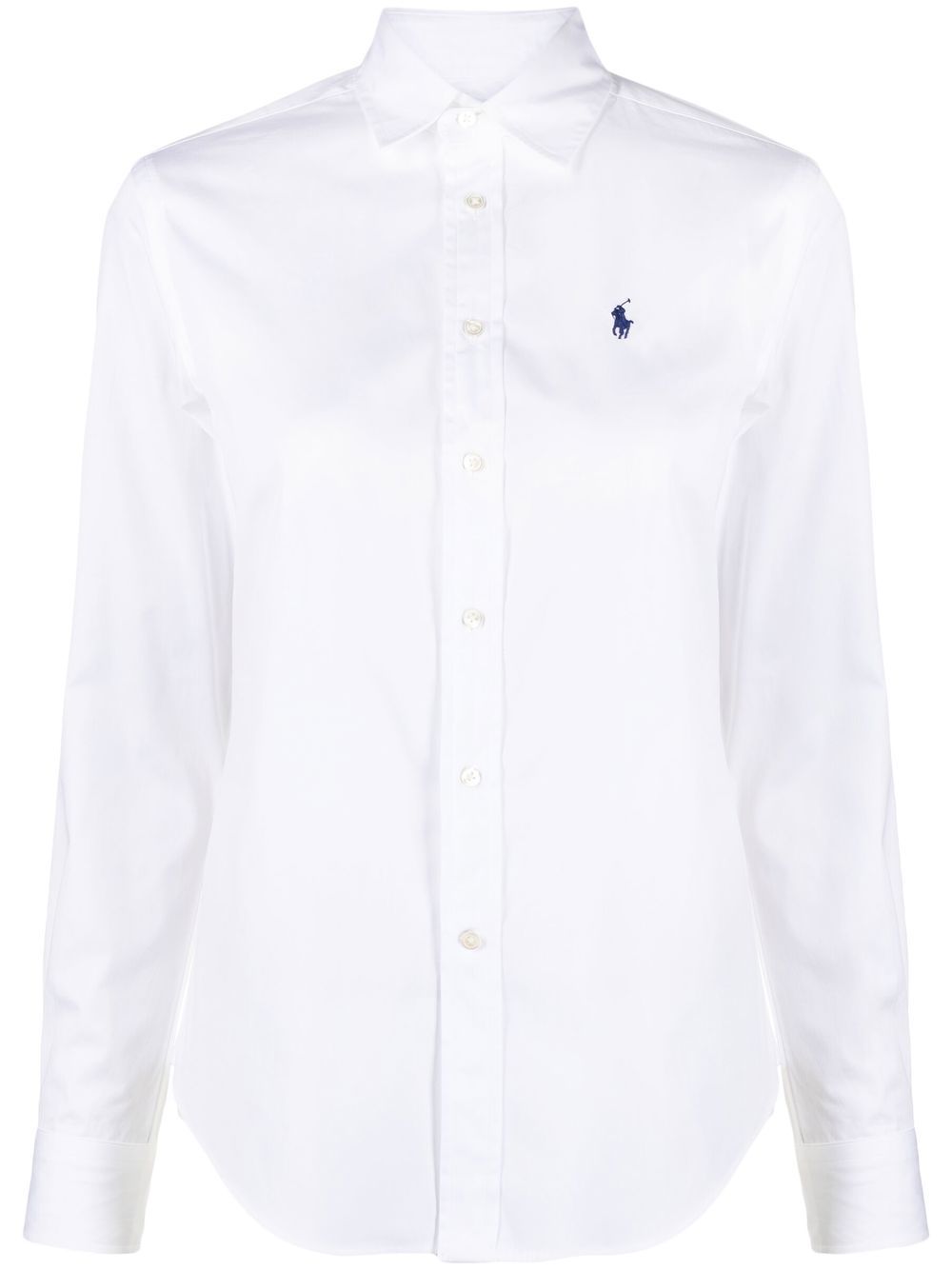 Logo-embroidered shirt - White