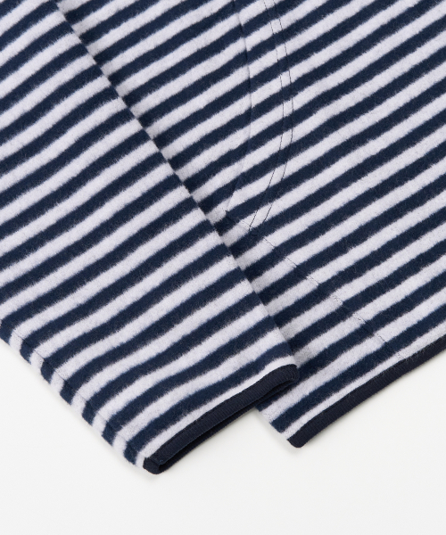 Stripe Fleece Hooded Zip-Up