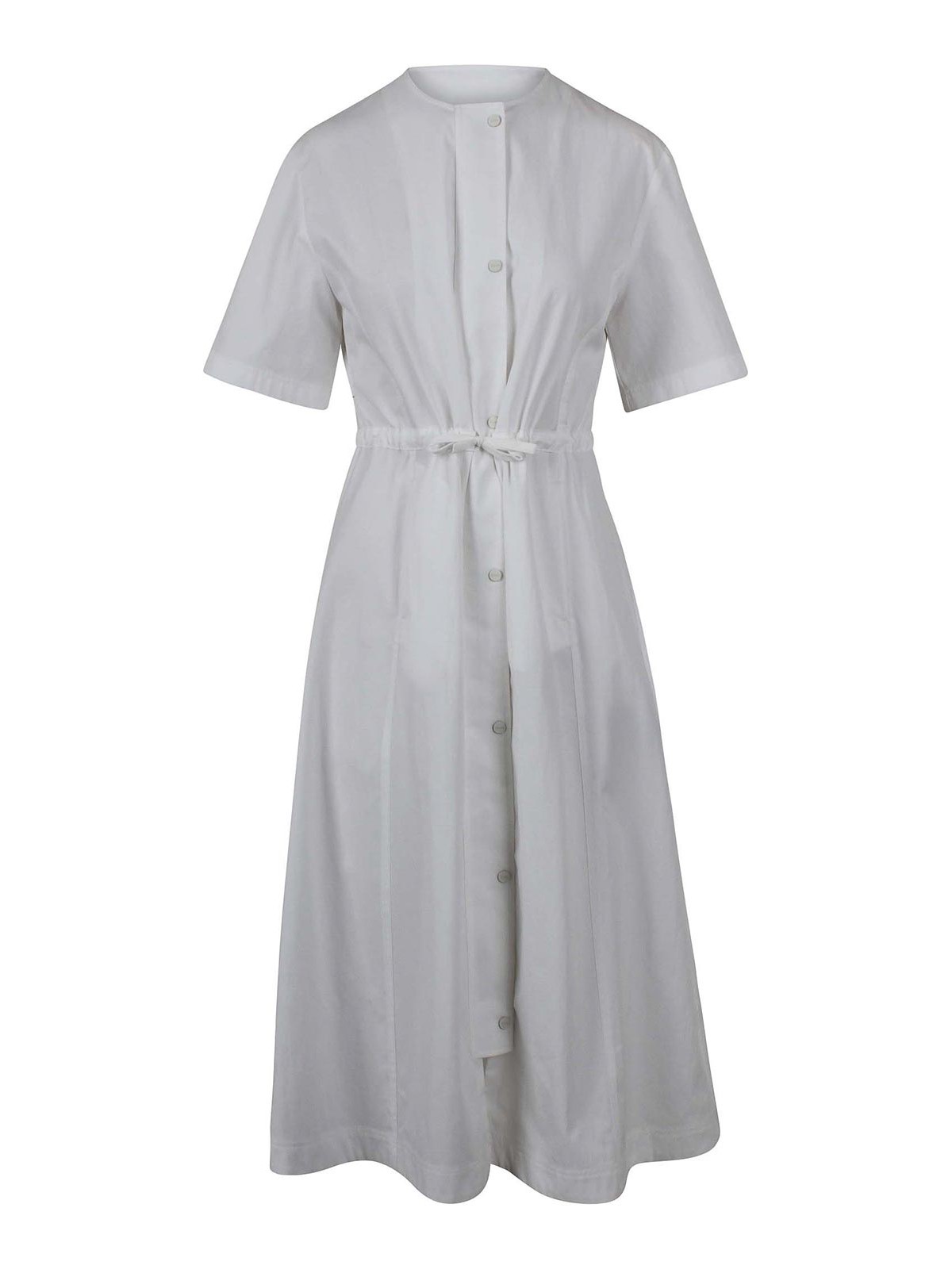 Techno-cotton twill dress