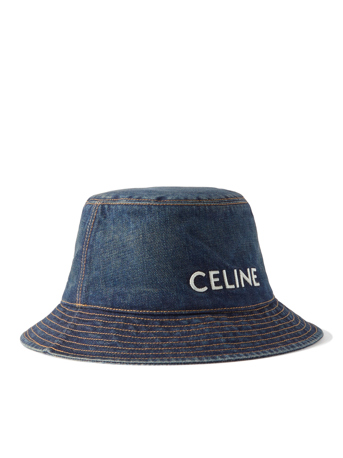 Logo-Embroidered Denim Bucket Hat