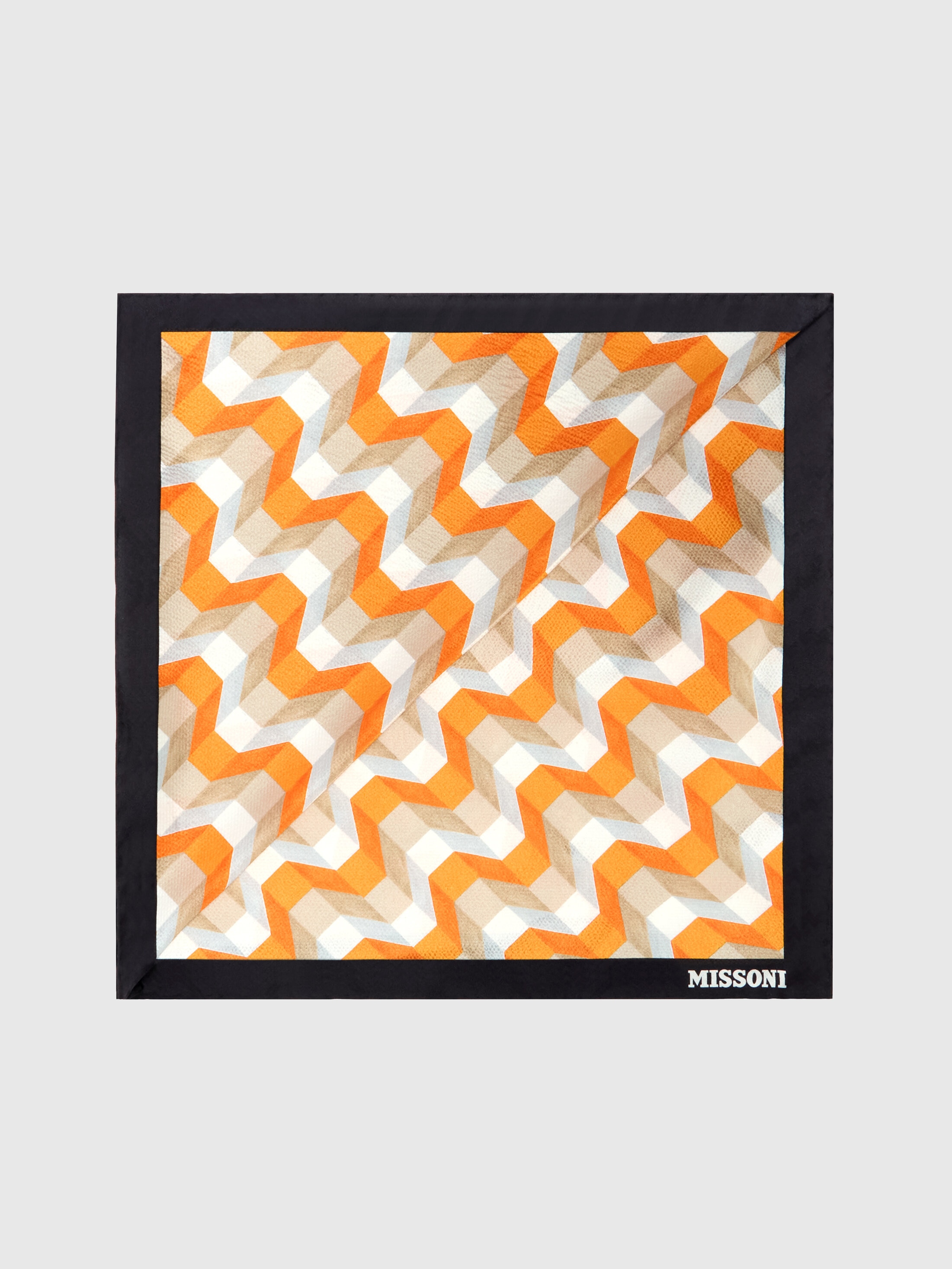 Missoni - Silk scarf with printed logo, Women, Multicoloured, : UNIC