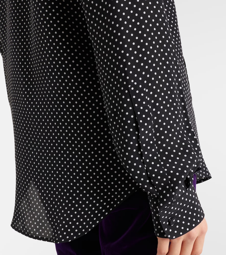 Polka-dot silk shirt