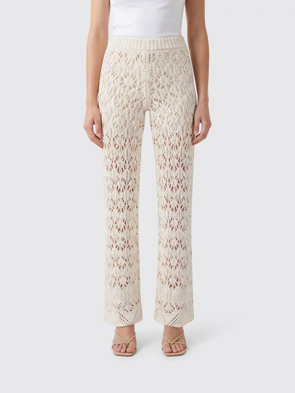 Pants Woman color Cream