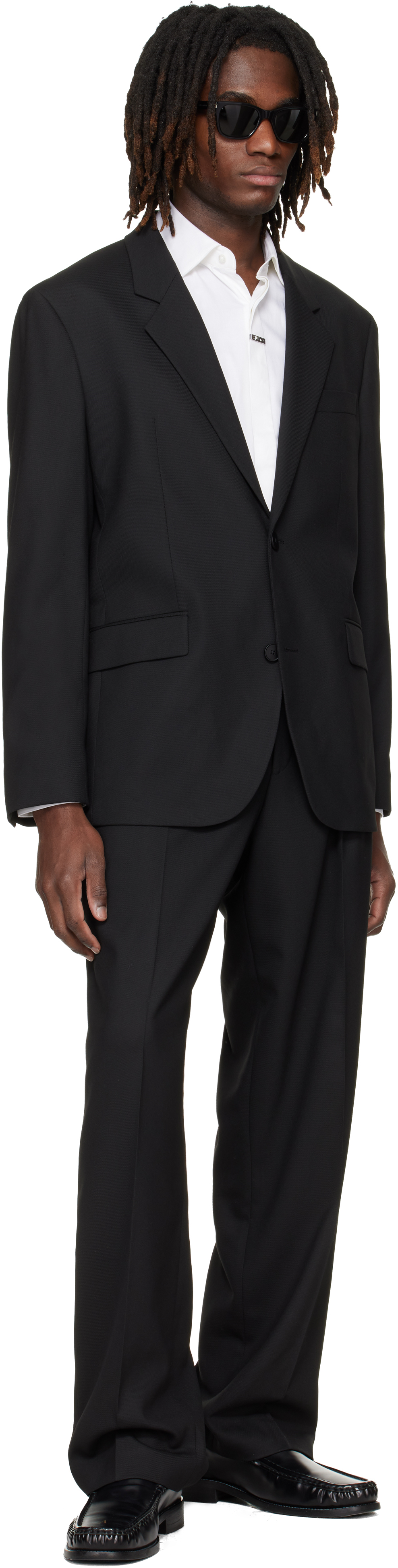 Black Two-Piece Modern-Fit Stretch Twill Suit