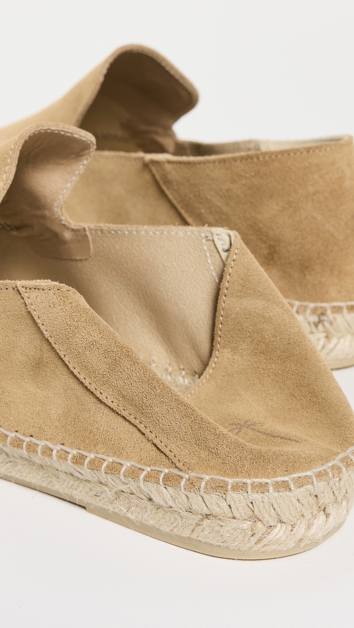 Manebi Suede Traveler Espadrilles Suede Washed Beige