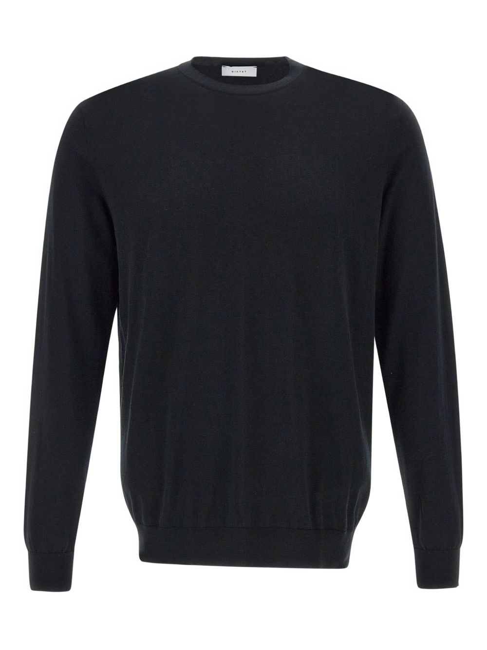 Crew-neck cotton sweater - Black