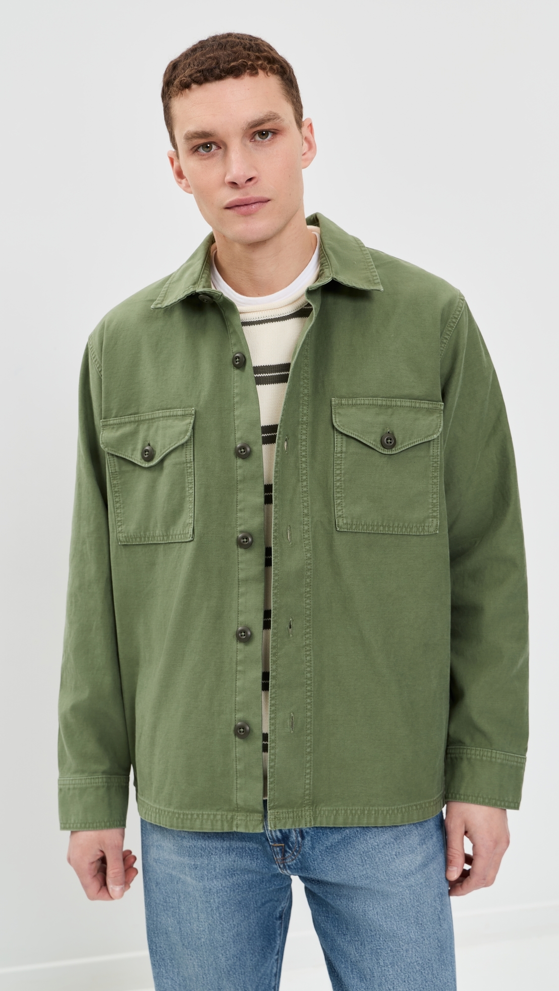 Field Shirt Jacket Washed Fatigue Green