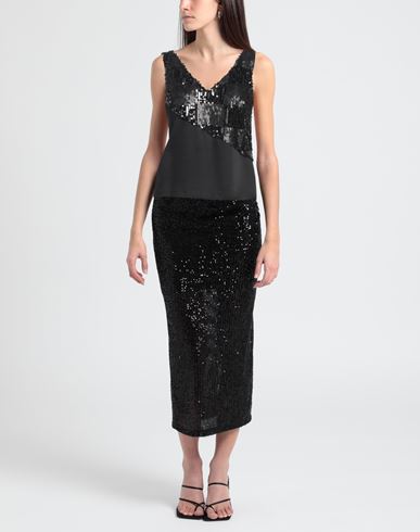 Grifoni Woman Top Black Size 8 Viscose, Polyester