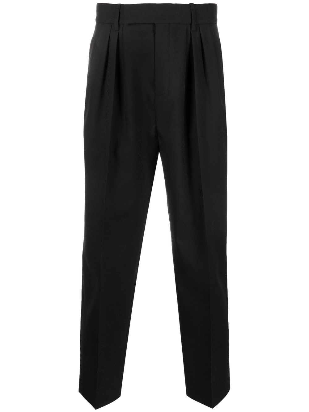 Wool tapered trousers - Black