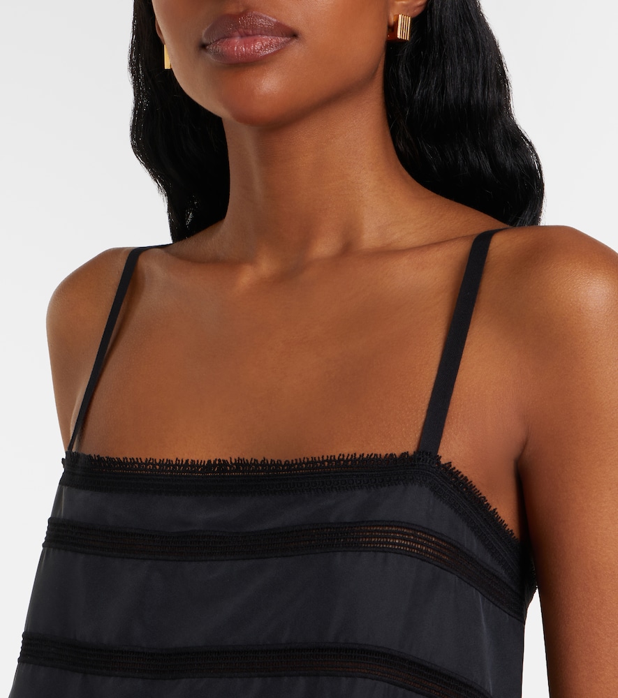 Embroidered silk midi dress