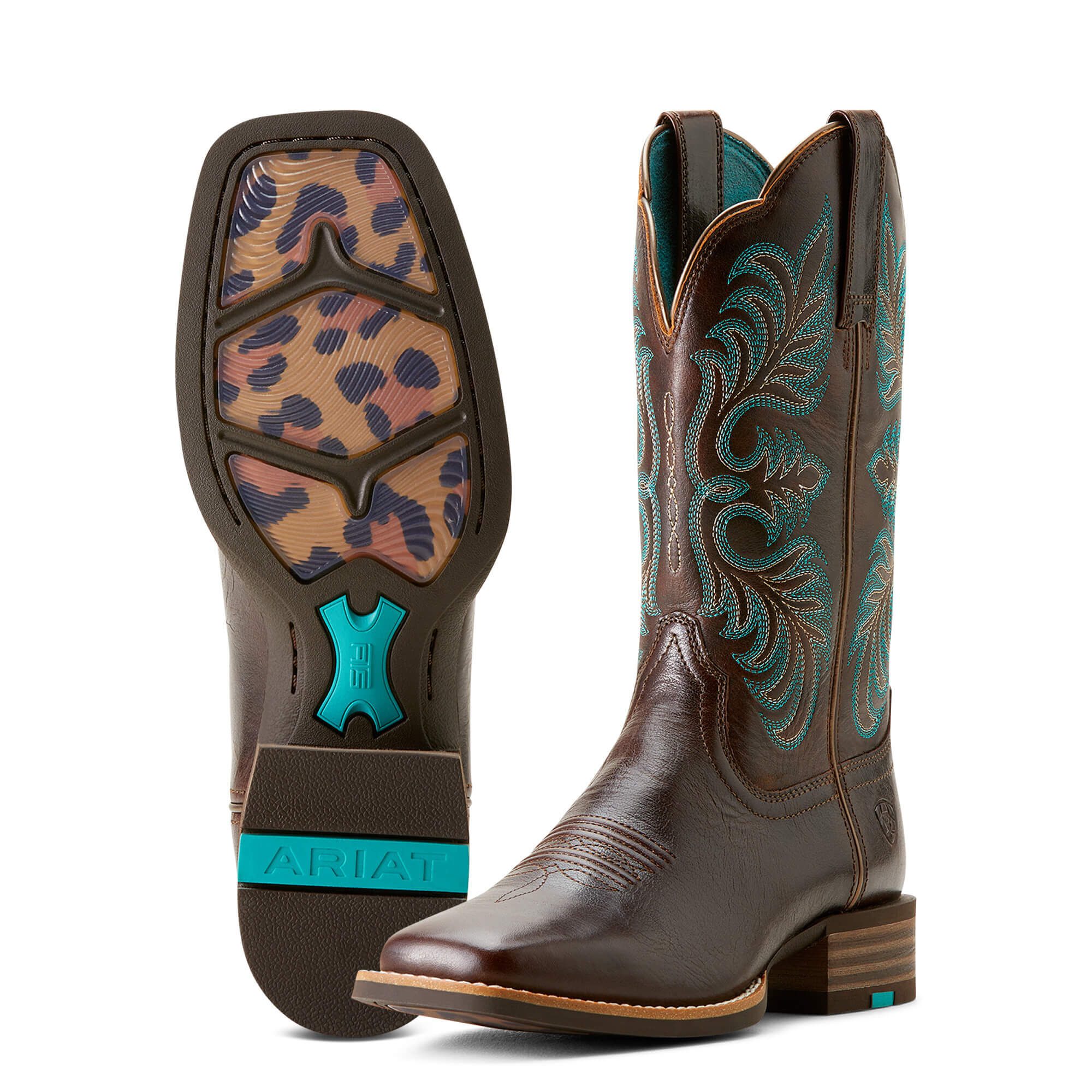 Women's Gillette Western Boots in Arizona Brown Marble Brown, B Medium Width