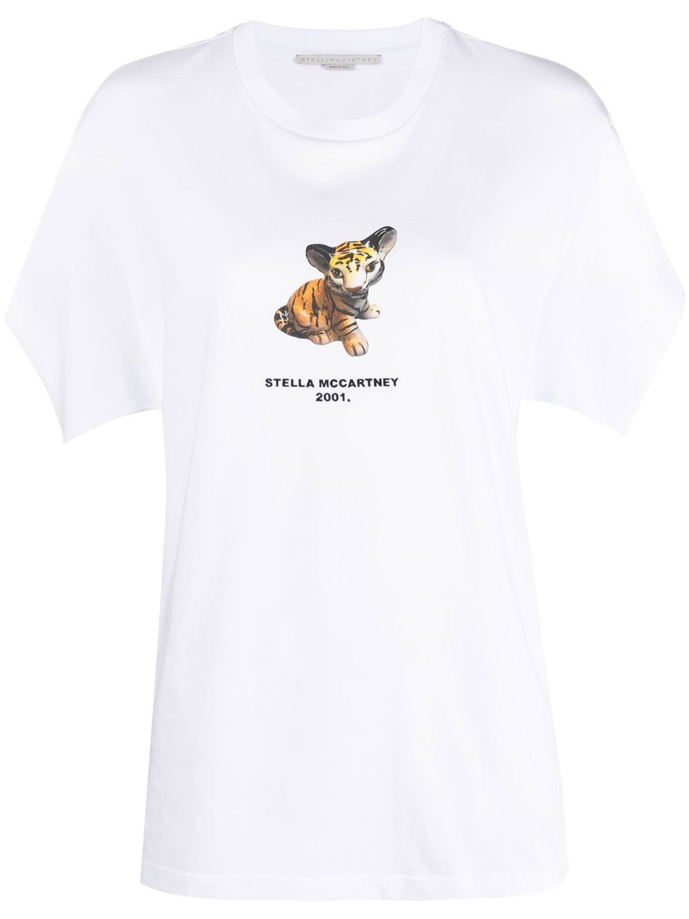Tiger-print cotton T-shirt - White