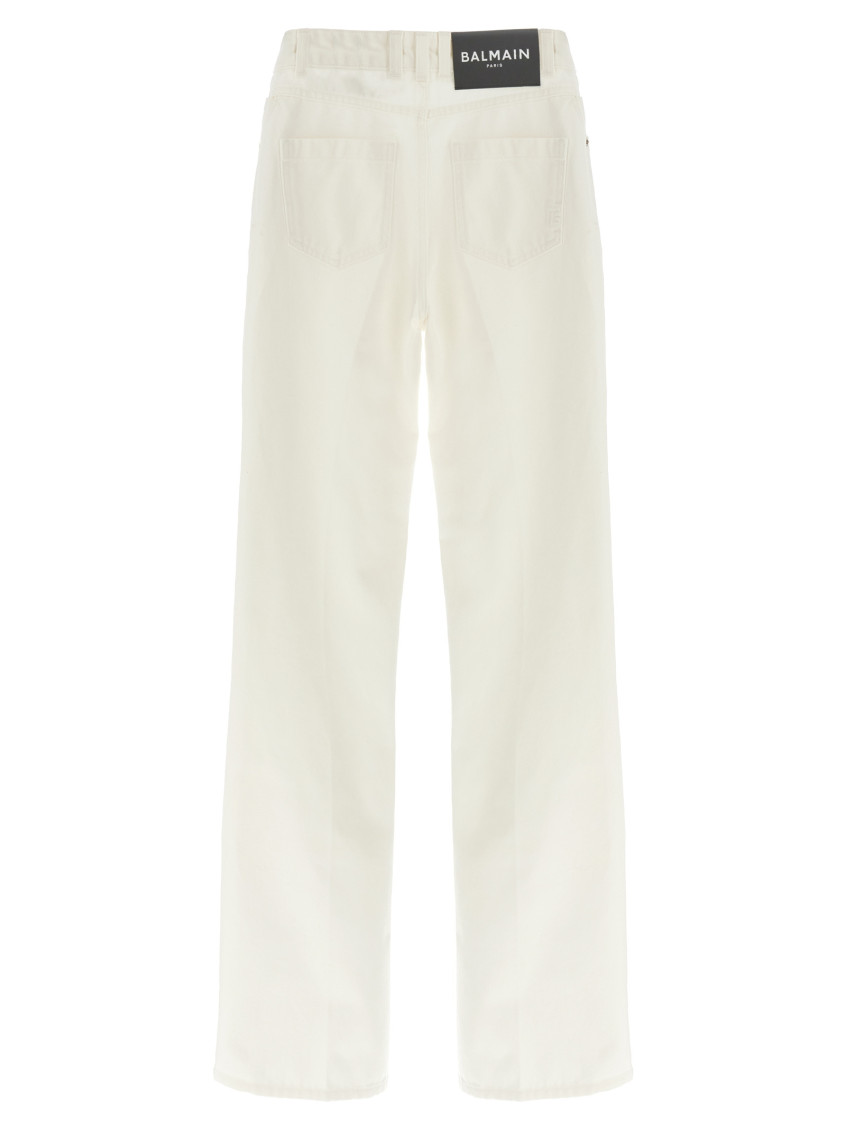 Balmain - denim trousers embroidery back and front pocket