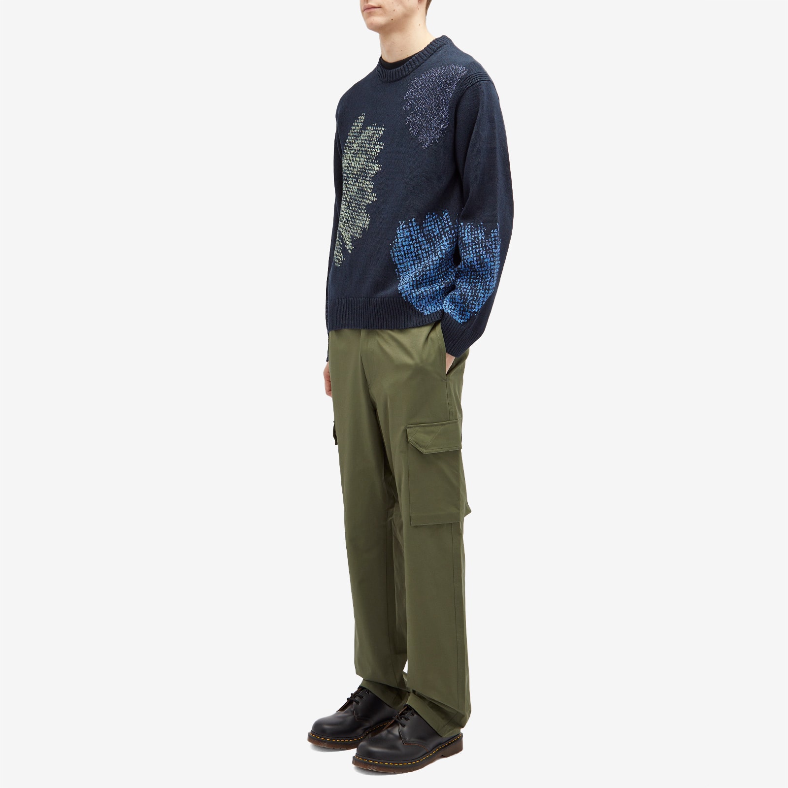Men's Elastic Waist Cargo Pants in Green