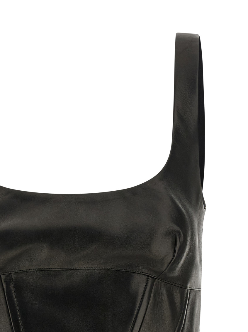 Peplos Leather Top Tops Black