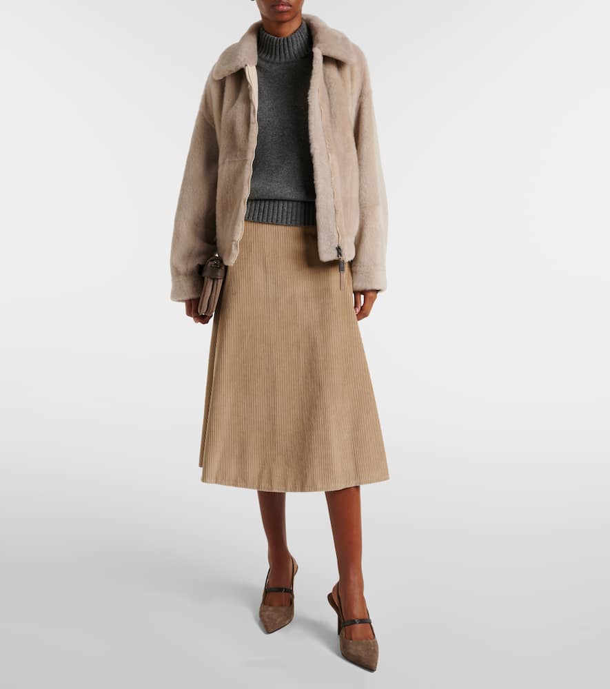Cotton midi skirt