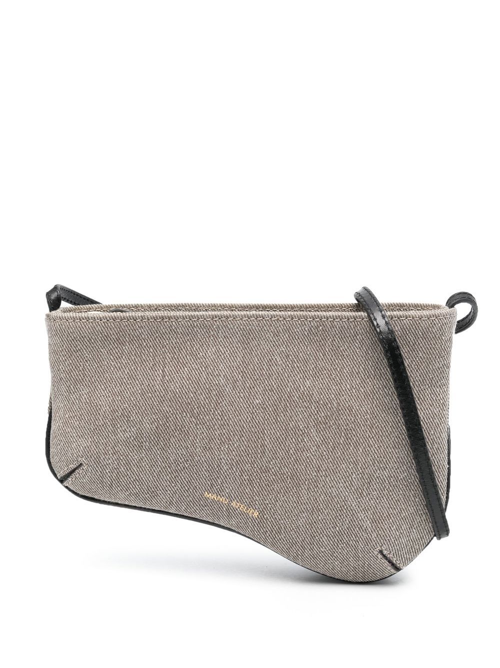 Curve leather shoulder bag - Grey