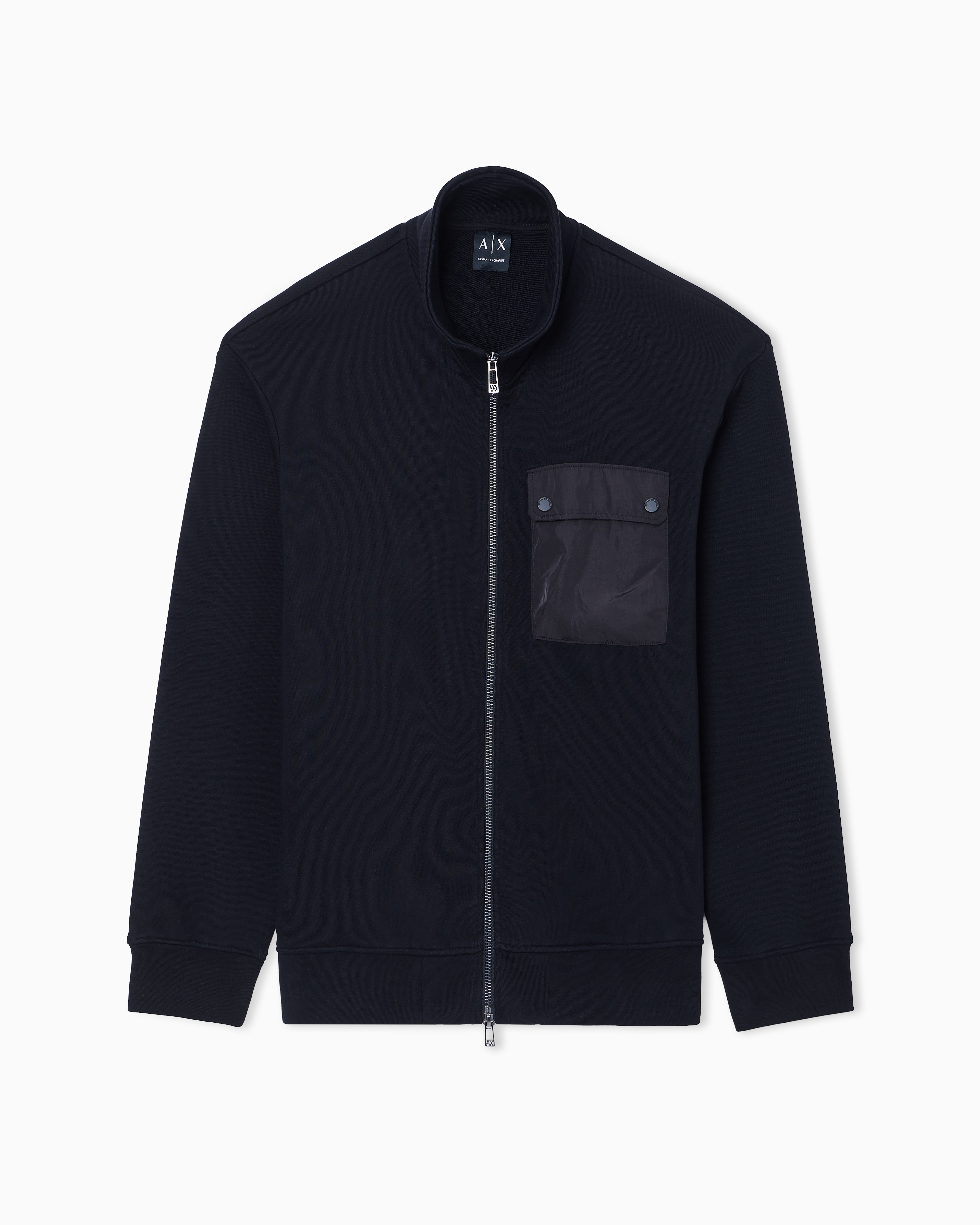 Full-zip sweatshirt with chest pocket