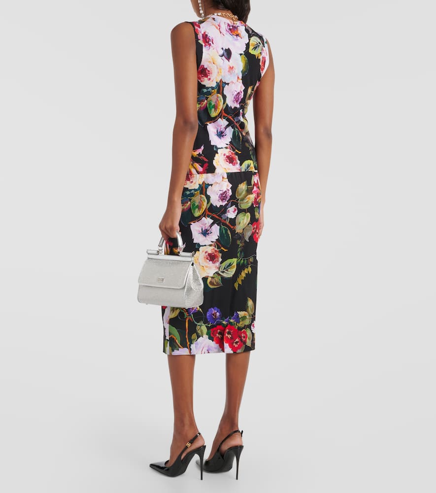 Floral silk knit tank top