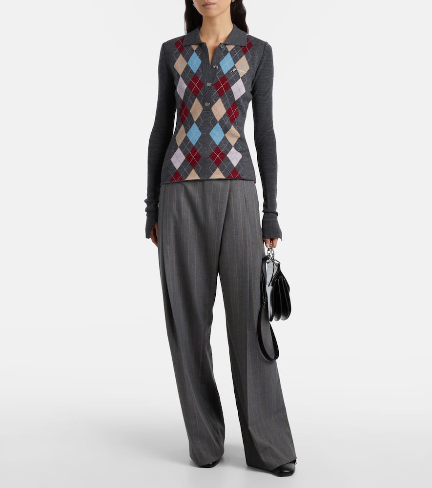 Pinstripe wide-leg pants