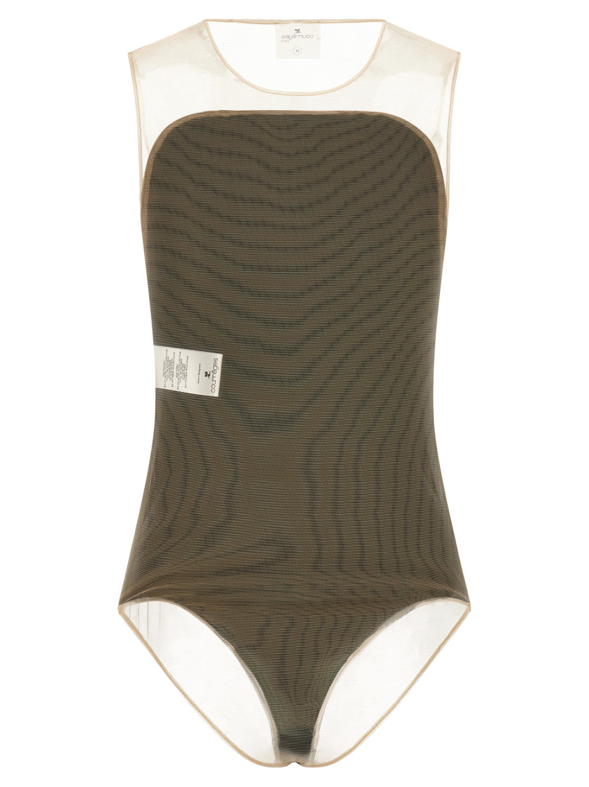Courrèges - sunshiel bodysuit contrast panels sheer design