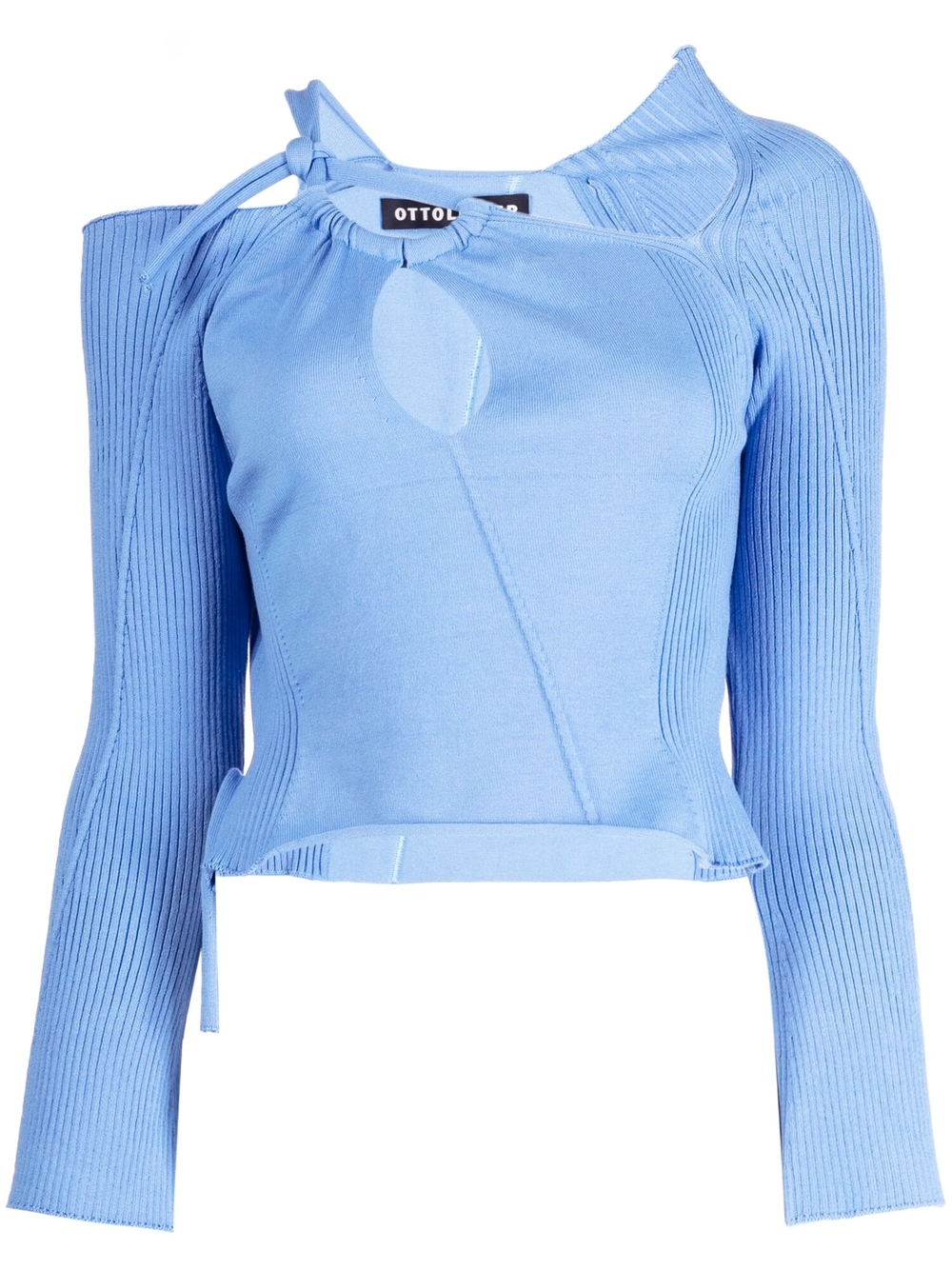 Cut-out-detailing knitted top - Blue