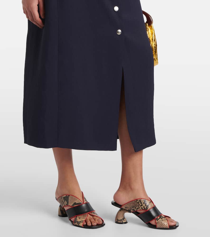 Gabardine midi dress