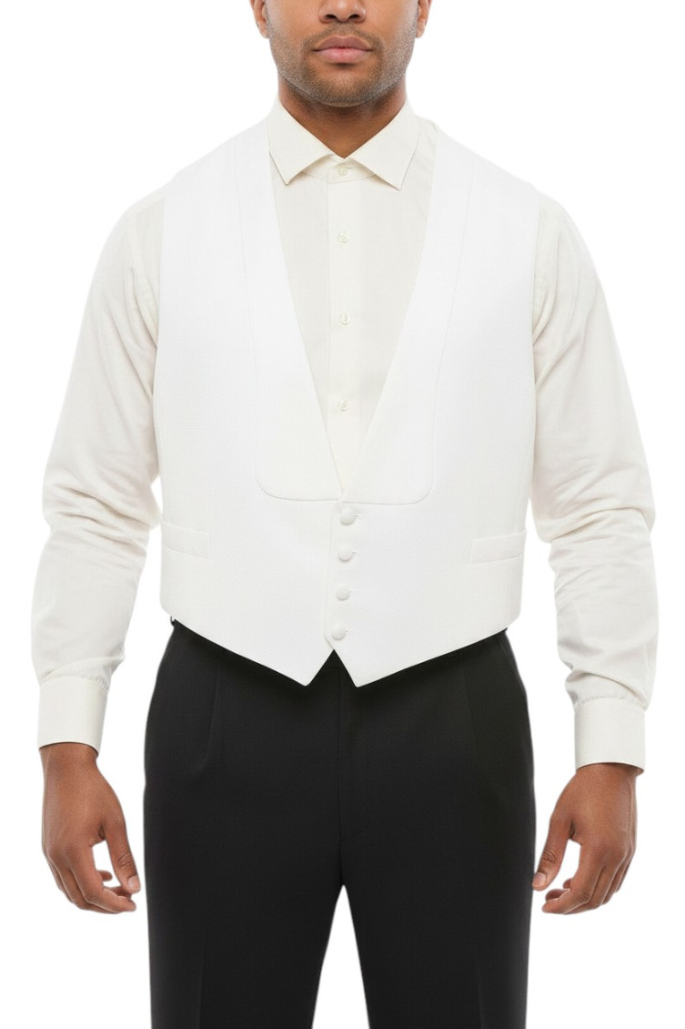 White Single Breasted Waistcoat