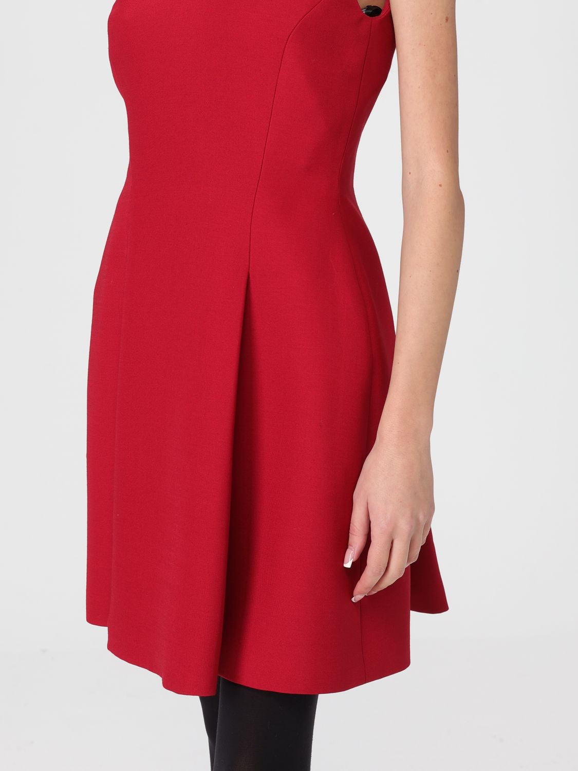 Halter-neck A-line dress - Red