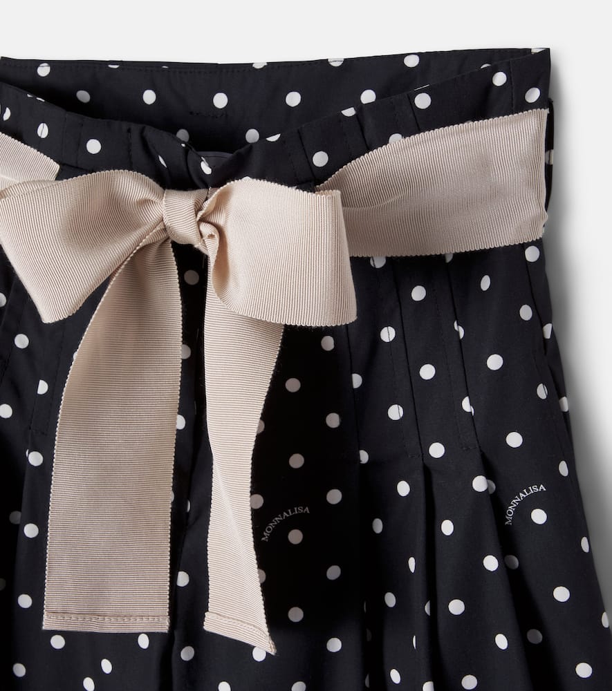 Polka-dot cotton poplin pants