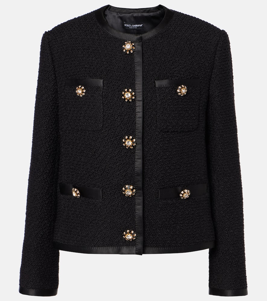 Wool and silk-blend tweed jacket