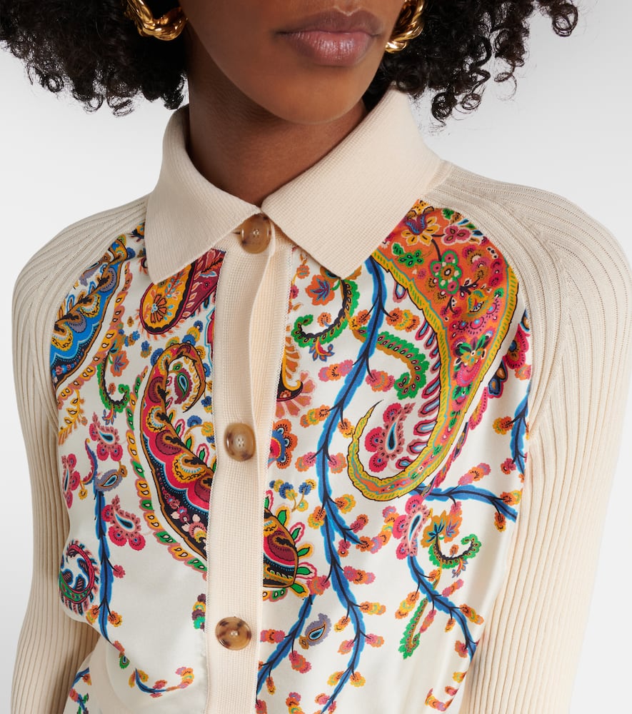 Paisley belted cotton cardigan