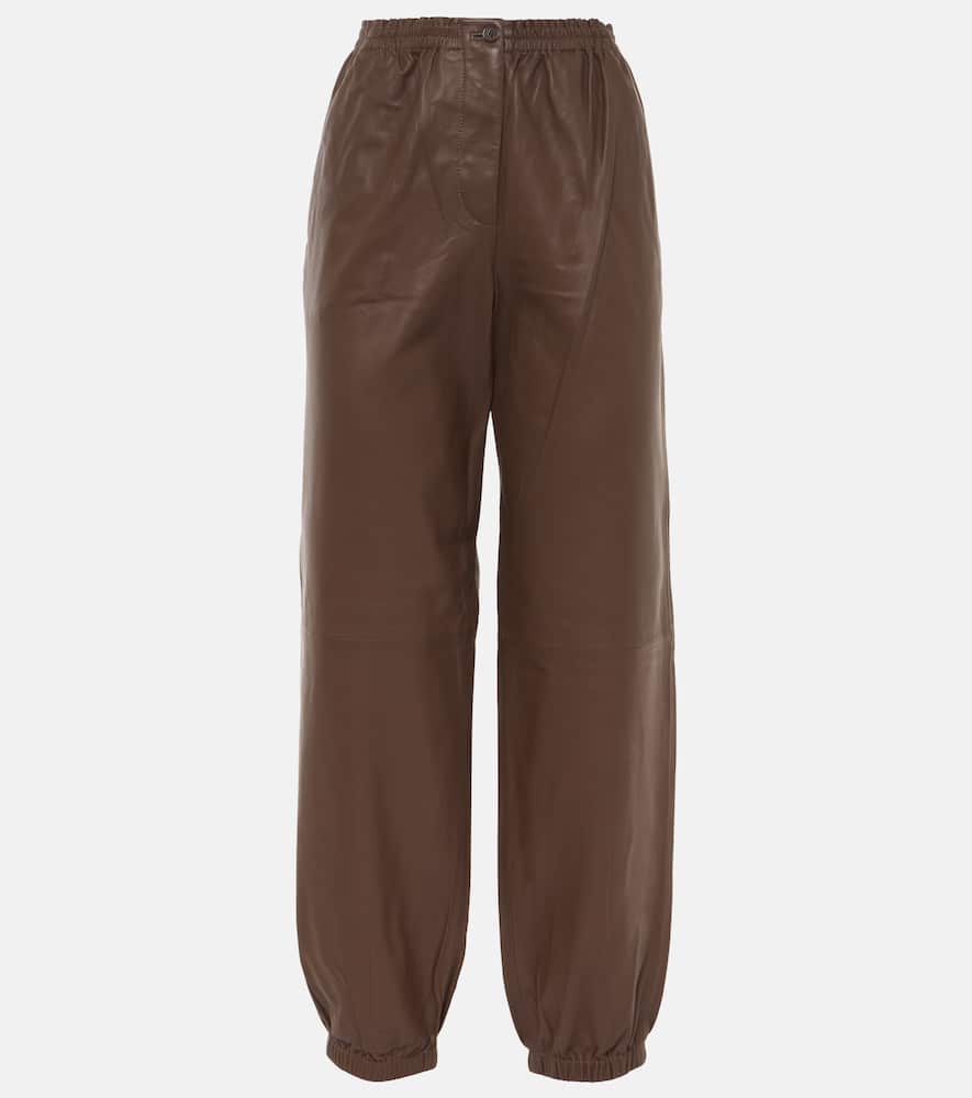 Leather sweatpants