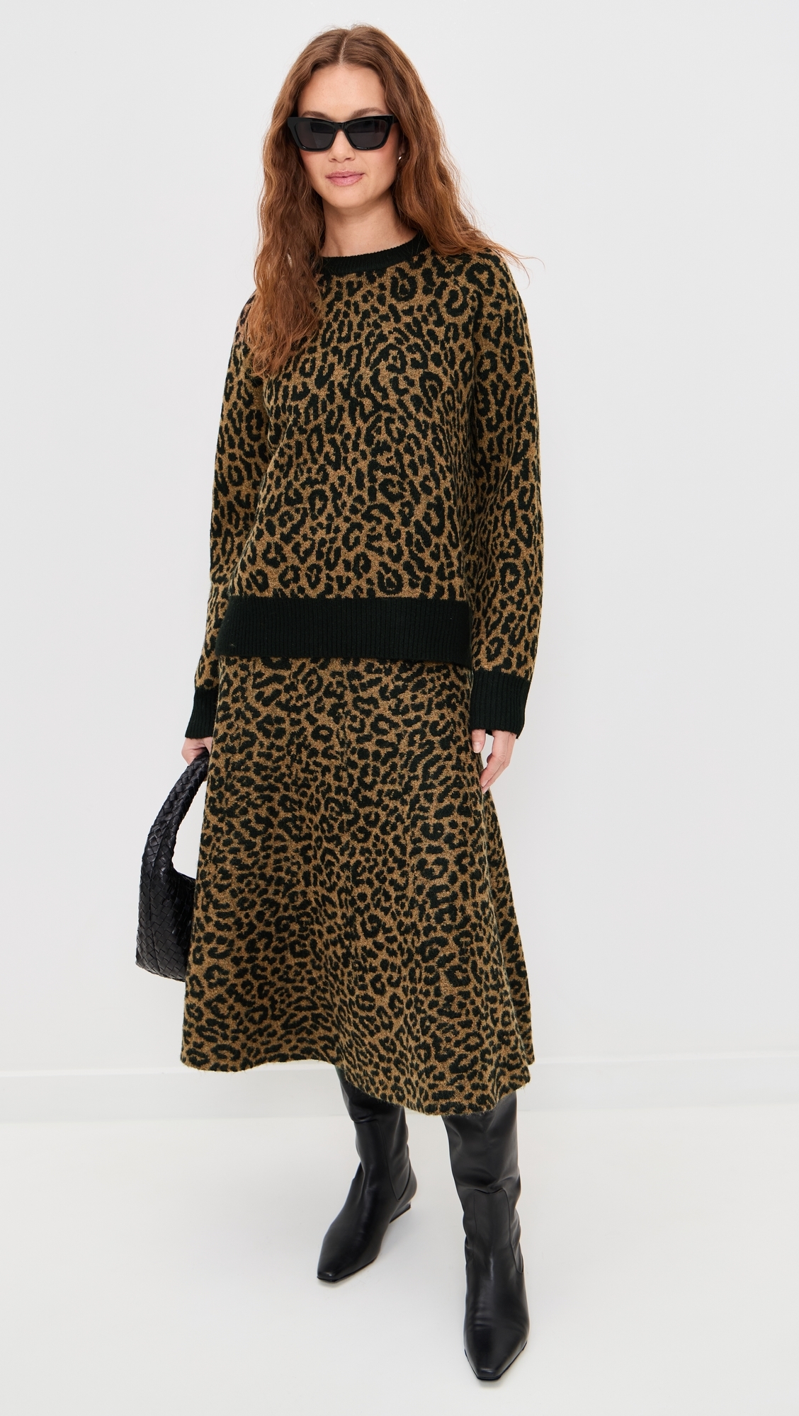 Cheetah A Line Skirt Camel Cheetah