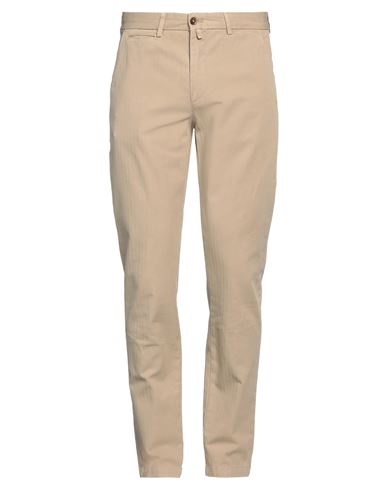 Man Pants Beige Size 34 Cotton, Linen, Elastane